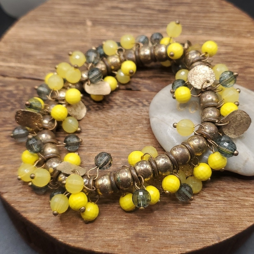 Sunflower meadow‎ medallion jingle bracelet B3120